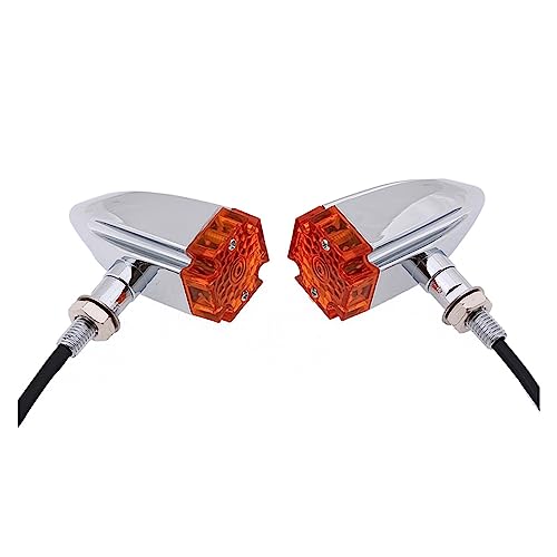 Clignotants moto LED ambre lampe signalisation chrome avec boulon 10mm