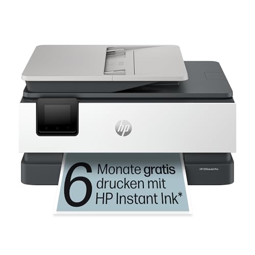 HP OfficeJet Pro 8122e Multifunktionsdrucker, Instant Ink verfügbar, HP+, Drucker, Scanner, Kopierer, Fax, WLAN, LAN, Duplex, HP ePrint, Airprint, Basalt
