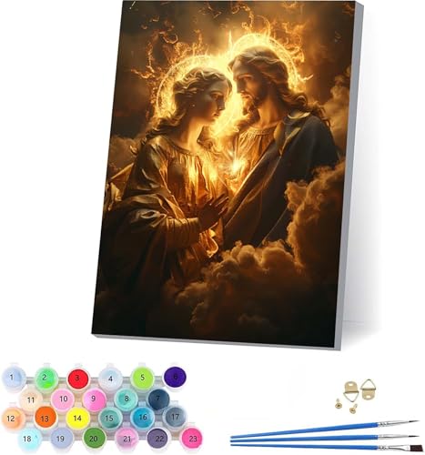 数字油絵 カップル 大人用 DIY ペイントバイナンバー 雲 手塗り 絵 デジタル油絵セット ブラシとアクリル絵具付き 数字塗り絵 大人のクラフトアクティビティ Paint by Numbers ホーム オフィス装飾 誕生日プレゼント女性 40x50cm