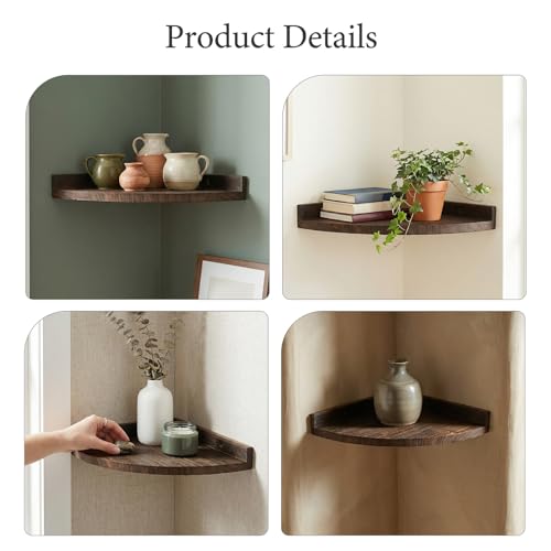 Soporte decorativo rústico y estante triangular de madera para optimización de espacio 4