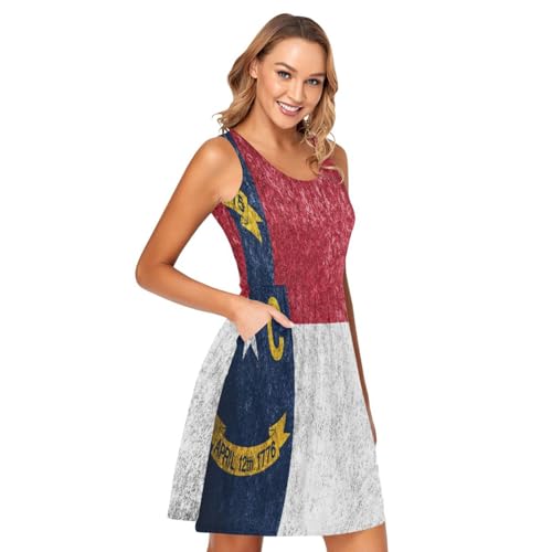 Vestido de Carolina del Norte ligero con tirantes anchos y falda mini casual