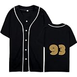 babyhealthy Women Jersey Button Up Baseball Jersey Short Sleeve V Neck Shirt Merchandise