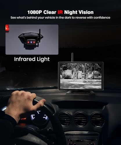 Image of AUTO-VOX 8.2 inch RV Backup Camera Wireless, Compatible with Pre-Wired RV