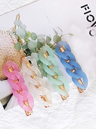 Chain Alligator Hair Clips Set of 4, Stylish Accessories