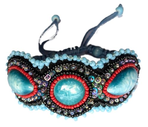 Bracelet fantaisie goutte de verre et porcelaine haut de gamme