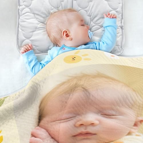 Custom Cute Baby Image Cartoon Yellow Duck Kids Blankets Breathable Customizable Animal Blankets for Girls or Boys 30x40in articulos para Bebes recien nacidos ni?a4