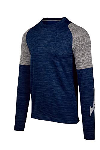 Mizuno Velocity Long Sleeve Crew, Navy-Shade, Small