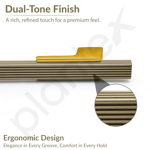 Image of Plantex Aluminium Cabinet Handle /900mm Wardrobe Handle for Home /Cupboard Door Pull-Push Handles for Office - Pack of 1 (DTC-5580, Brass Antique & Gold)