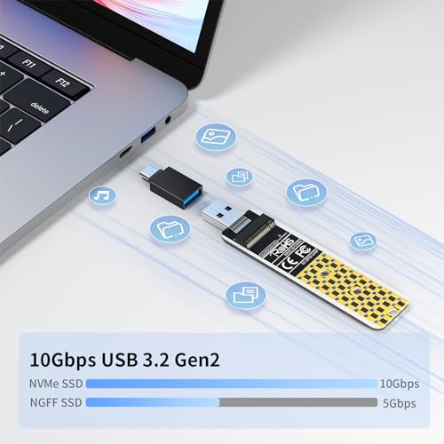 Image of ANYOYO SSD to USB Adapter 3.2 Gen 2 10 Gbps to NVME USB Adapter Max 4TB Compatible with PCle NVMe Based M Key and B+M Key Support UASP for NVMe SSD Size 2242 /2260 /2280(NOT Support SATA SSD)