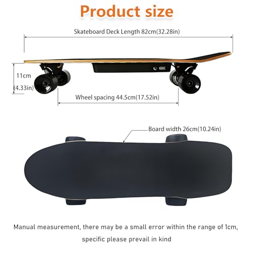 Skateboard Elettrico Fuoristrada Con Telecomando, Skateboard Professionale Da 170 W Per Esterni, Velocità Massima 22 Km/H, Autonomia 26 Km, Controllo A 4 Velocità, Per Pendolari/Adolescenti/Adulti B - 6