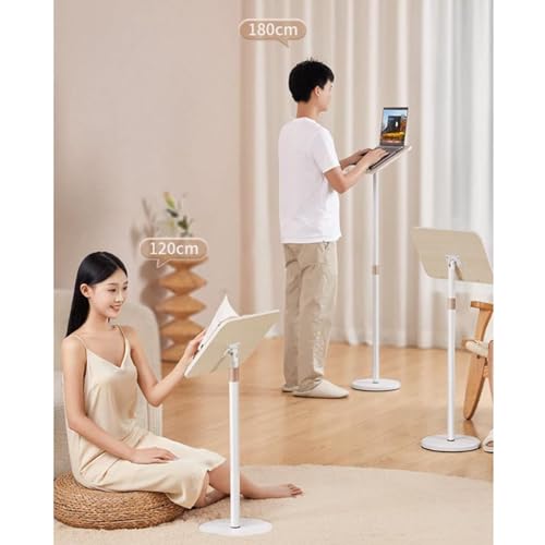 Supporto per libri da pavimento, altezza e angolazione regolabili, supporto per computer portatile, per lettura, pittura e riviste con clip per pagine