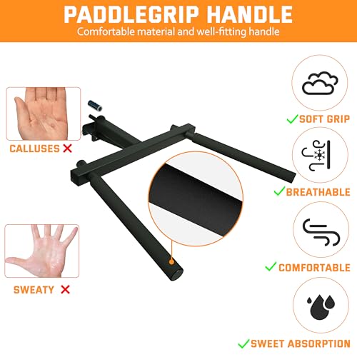 Upgraded-Dip Bar Attachment for 2\"x2\" Squat Rack, Heavy Duty Power Rack Attachment with 5/8\" or 1\" Hole, Weight Rack Accessories for Strength Training, Chest, Triceps & Shoulder Workouts, Support 800 LBS