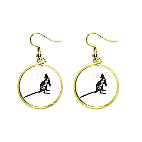 Pendientes de canguro animal blanco y negro joyería mujer drop earring para cenas y eventos
