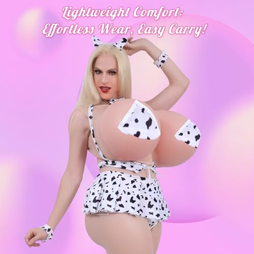 Inflatable Silicone Breast Forms,Realistic Fake Boobs, DHZ Cup Breastplate for Crossdresser, Transgender, Drag Queen3