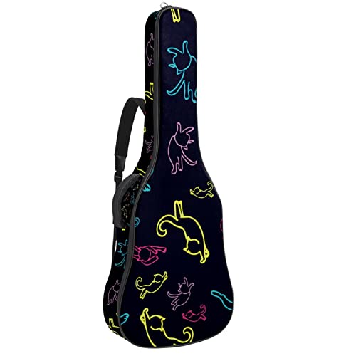 Étui guitare acoustique imperméable motif hérisson sac à dos rembourré épais