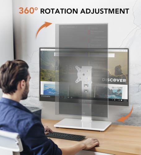 Hemudu Monitor Ständer Tischständer für 13 Zoll-32 Zoll Monitore, schwenkbar, neigbar, rotierbar, höhenverstellbar – Ansicht 4