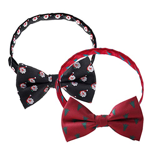 iPobie 2 Stück Fliege für Herren, Weihnachten Kreative Schleifen/Fliegen Cover