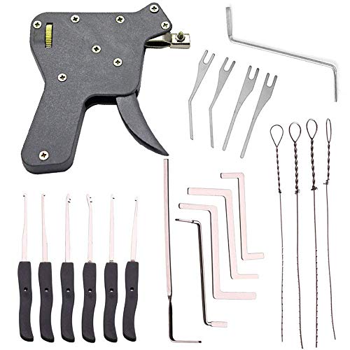 Loboo Idea - Herramienta de cerrajería. Kit de pistola para abrir cerraduras/candados y sacar llaves rotas, para cerrajeros y principiantes