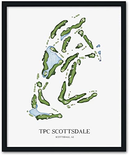 Nationcog TPC Scottsdale Golf Course Map Golf Poster -