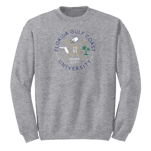 UGP Campus Apparel AW1180 - FGCU Eagles Identity Stamp CREW SWEATSHIRT - Small - Sport Grey