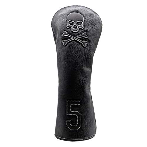 DUNRU - Golf Headcover Golf Club Headcover Set Schädel-Fahrer Abdeckungen Fairway Wood Cover Hybrid-Abdeckung Leder Golf Holz-Abdeckung for Driver Fairway Hybrid 1005 (Color : 5)