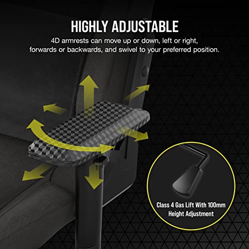 Image of Corsair T3 Rush Fabric Gaming Chair (2023) - Racing-Inspired Design - Soft Fabric Exterior - Padded Neck Cushion - Memory Foam Lumbar Support - Adjustable Seat Height - Charcoal