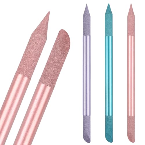 Image of heemeei Glass Cuticle Pusher, 3pcs Crystal Cuticle Pusher, Dual Side Glass Nail File and Cuticle Pusher Stick Set, Manicure Pedicure Cuticle Pusher Tools for Nails and Cuticles Care