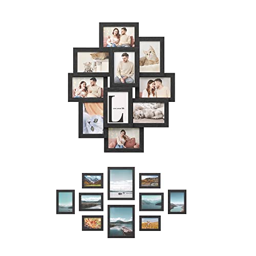 Songmics Picture Frames Bundle, Set Of 10 4 X 6 Collage Picture Frames With 10 Picture Frames Of Different Sizes, Black And Black Urpf20Bk And Urpf10B #TOP21