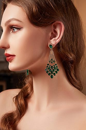 BABEYOND 1920s Flapper Art Deco Gatsby Earrings 20s Flapper Gatsby Accessories Vintage Wedding Dangle Pearl Earrings2