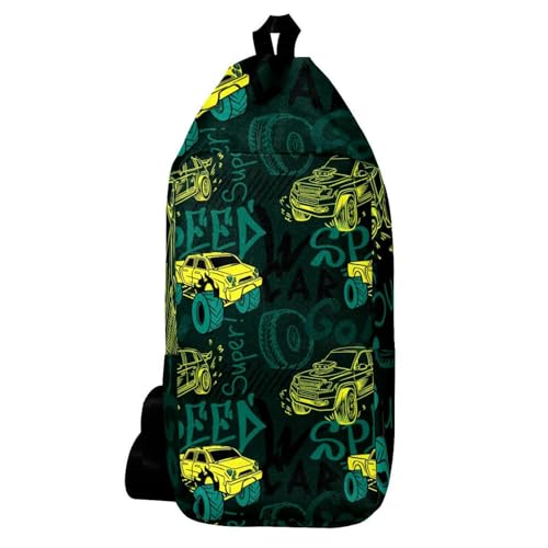 Sac à dos à bandoulière camion pour homme et femme multicolore 16x36cm
