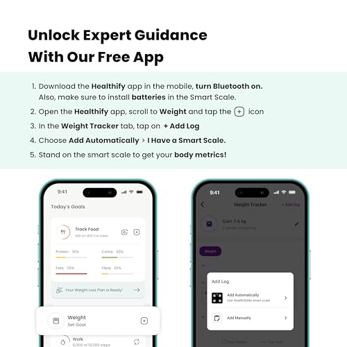 Image of Healthifyme Smart Scale, Weighing Scale For Body Weight Get Data Driven Smart Weight Loss And Track 11 Plus Key Body Metrics In Healthifyme App|1 Month Free Smart Plan| 2 Years Warranty (Green)