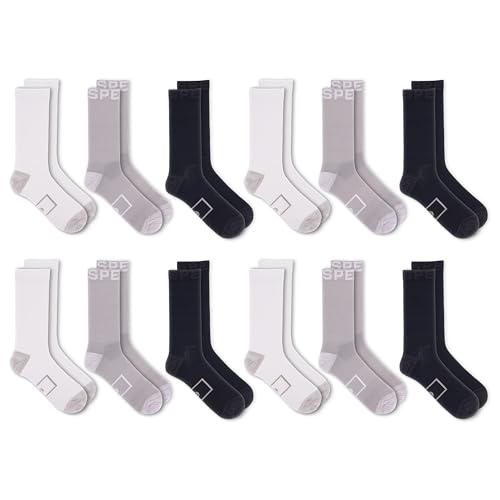 Sperry Men's Comfort Sneaker Crew Socks-3 Pair Pack-Heel Toe Cushion and Moisture Wicking