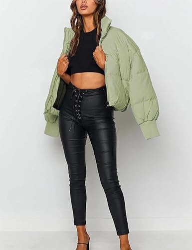 Image of Gihuo Women's Winter Cropped Puffer Jacket Coat Short Warm Quilted Jacket 2026