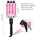 3 Triple Barrel Ceramic Tourmaline Curling Iron Wand with LCD Temperature Display - 1 Inch Crimping Waver, Dual Voltage