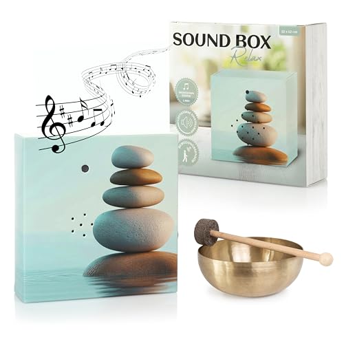 Nordstern Sound Box mit meditativen Klängen für Entspannung und Ruhe - Musikbox mit Bewegungssensor & Lautstärkeregler - 12 x 12 cm