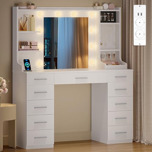 Hzuaneri 108 cm Tocador de Maquillaje Grande