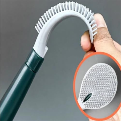 Silicone Toilet Brush Set with Holder, Refillable Handle Dispenser for Home Bathroom Cleaning, and Easy to Clean Toilet Brush, Stylish Storage Solution - Image 3
