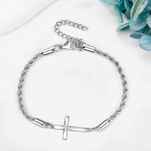 Cross Bracelet 925 Sterling Silver Origami Cross Bracelet Jewelry Gifts for Women Girls4