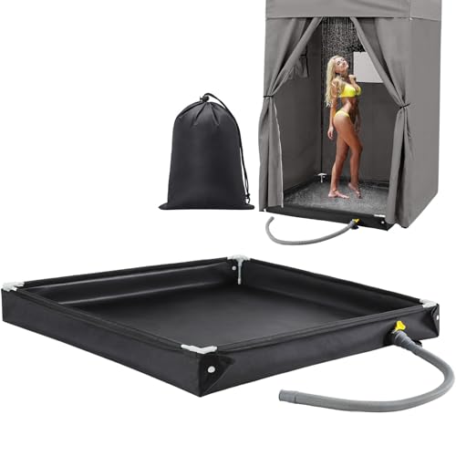 Portable Shower Pan, Outdoor Camping Shower Base Basin with a