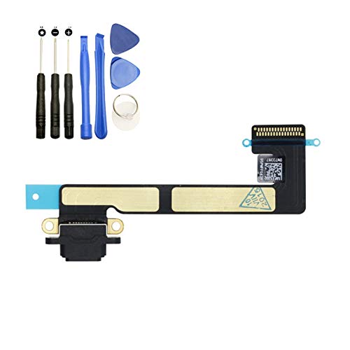 Nufix - NuFix Replacement for iPad mini 2 and 3 Charging Port Flex Connector Board Module PCB Part Dock Connector USB Cable for iPad mini 2 and mini 3 A1489 A1490 A1491 A1599 A1600 Black
