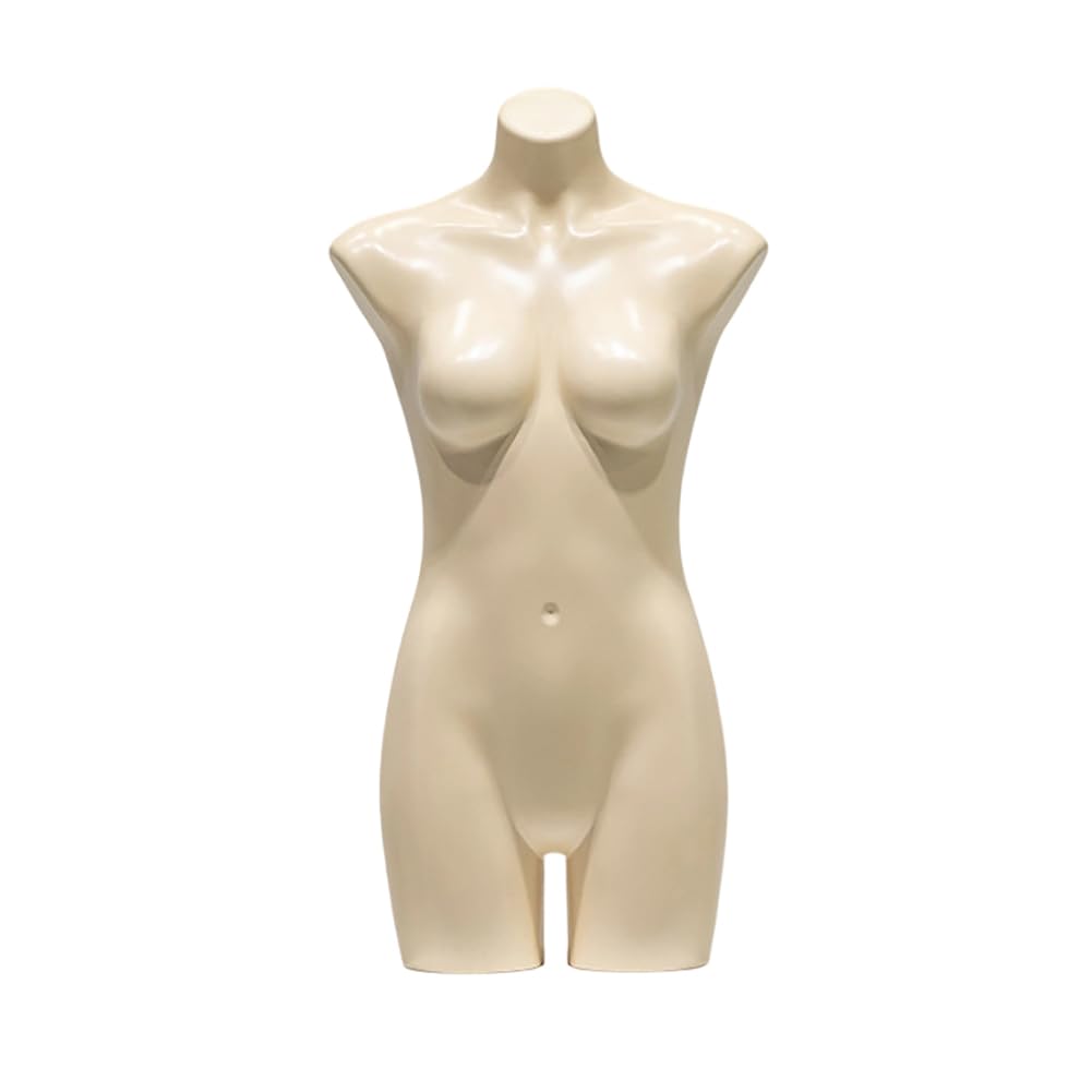 PA-DABAOO Male Female Mannequin Torso for Retail Store,Clothes Display Mannequin with Metal Stand,Clothing Store Window Display Rack, Form Mannequins To Display Underwear,A Beige