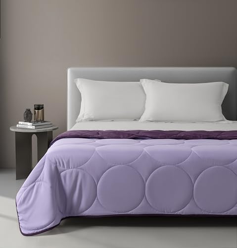 EPITEX Epinova Air Down Reversable Blanket Comforter Duvet Soft Blanket Light Weight Machine Washable Single Size 150 x 210cm (Light Purple | Wild Berry)