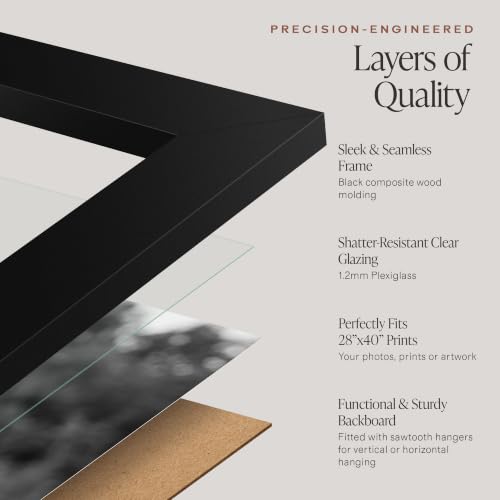 Image of Americanflat 28x40 Poster Frame - Engineered Wood - Black