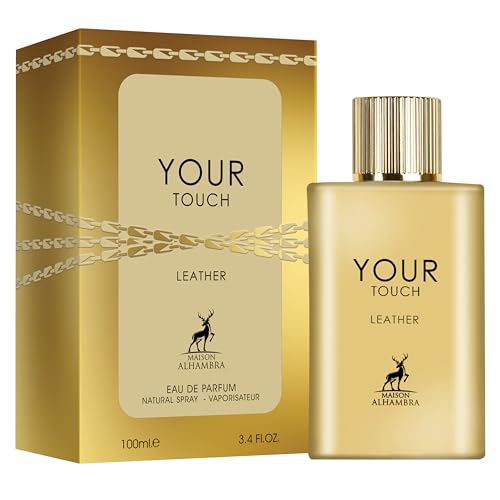 Maison Alhambra Your Touch Leather – Spicy, Woody, Fruity, Sweet – Eau de Parfum Spray Long-Lasting Fragrance for Unisex, 3.4 Ounce / 100 ml