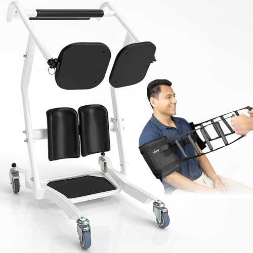 Vive Sit to Stand Lift & Transfer Sling - Elderly Stand Assist Transport Unit Wheelchair Device for Home Care Use, Disability Aid Product for Adults (Sit to Stand Lift + Transfer Sling)
