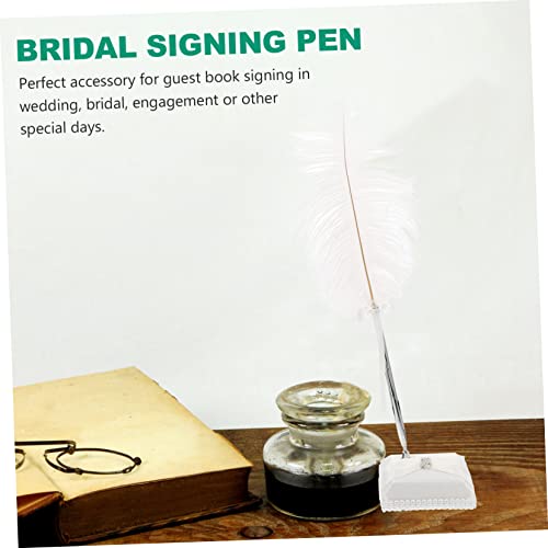 Stylo blanc élégant pour signature de mariage et livre d'or