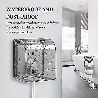 Image of Waterproof Power Socket Protector Cover,Socket Cover Box, Outlet Covers Box, Self-Adhesive Childproof Electrical Outlet Plug Cover Box, Anti Electric Shock Switch Protective Case (3, 11 * 12 CM)