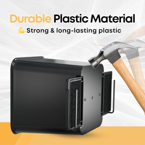 Image of Car Trash Can with Stability Wings - Leakproof Portable Garbage Bin for Fabric & Rubber Mats - Compact Durable Plastic Auto Organizer for Cars, SUVs, Trucks (Black, Small)