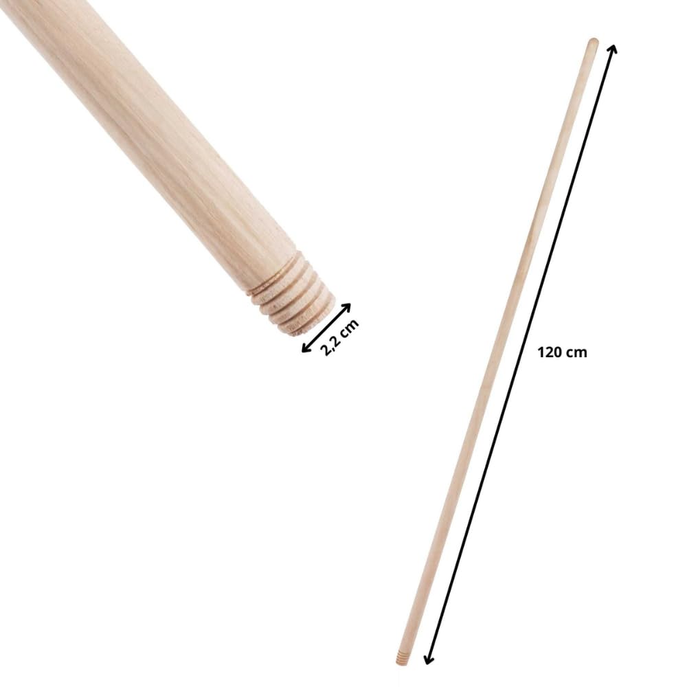 Kehrset mit Besen 120 cm Stiel Handfeger Natur Rosshaar Bodenkehrer Set Haushalt
