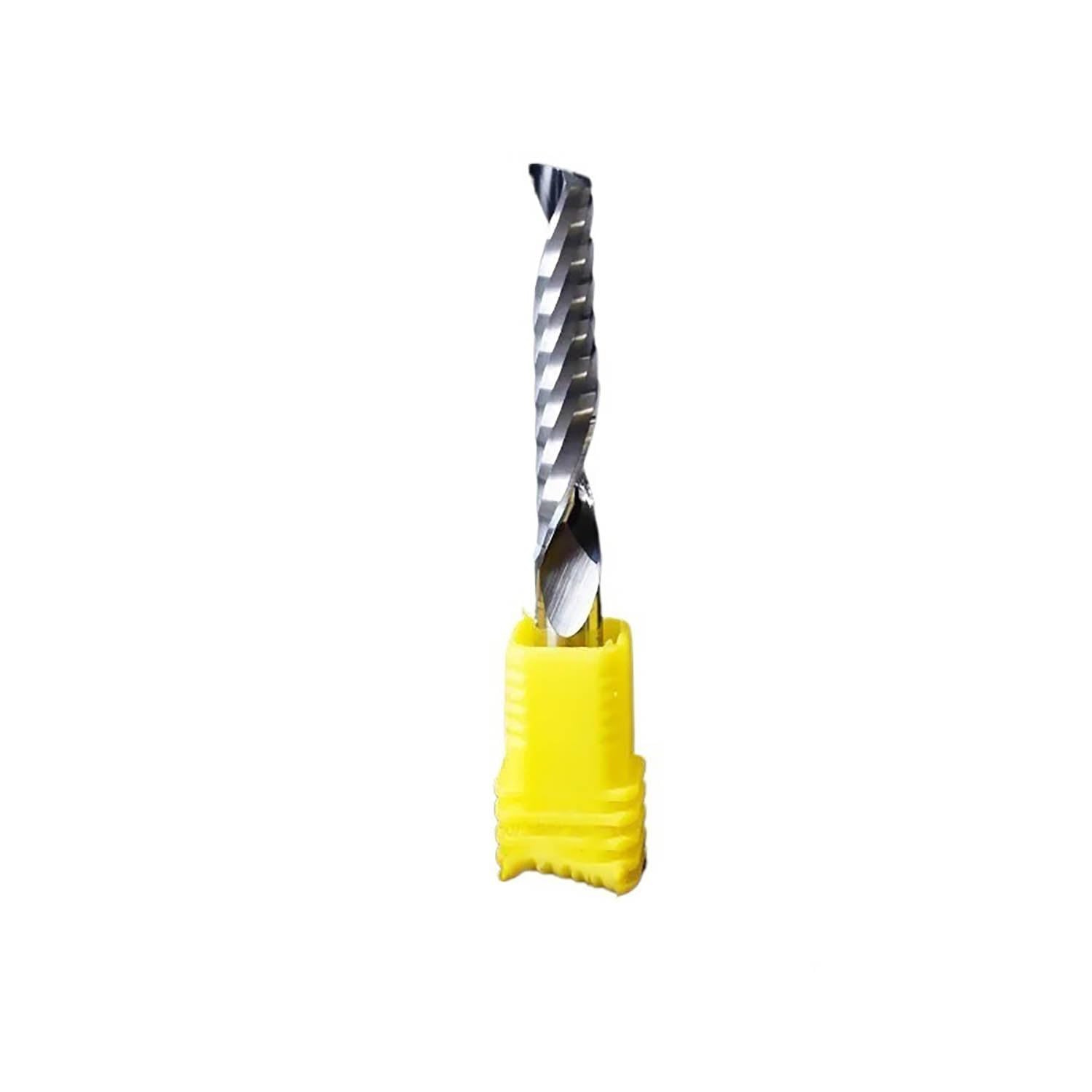 Fresa de acero de tungsteno y carburo acrílico, vástago de 3.175mm y 6mm, enrutador CNC, 1 flauta, brocas en espiral, fresas de plástico de PVC, 5 uds.(6x6x42x70)